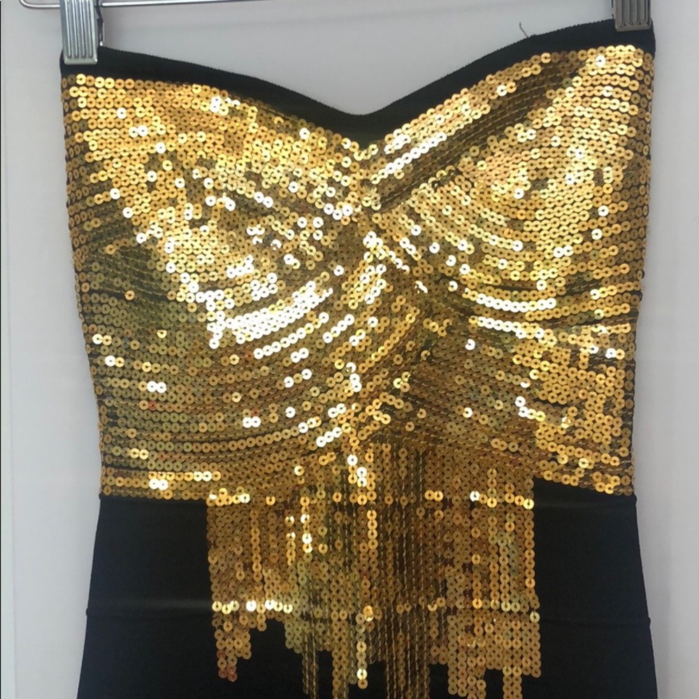 BEBE Sequin Strapless Dress - Picture 2 of 4